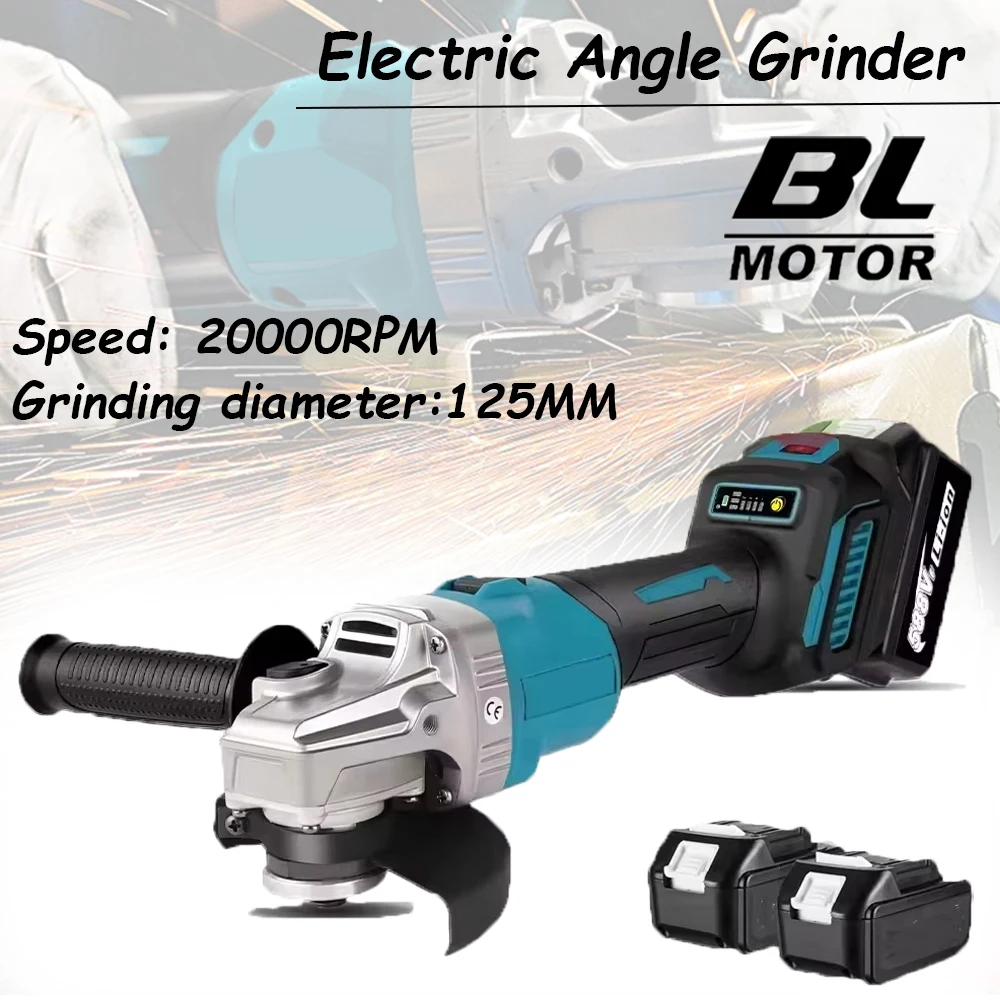 125mm Brushless Electric Angle Grinder Wood Cutting Machine Cordless Electric Angle Grinder Power Tools for Makita 18V Battery
125mm Brushless Electric Angle Grinder Wood Cutting Machine Cordless Electric Angle Grinder Power Tools for Makita 18V Battery