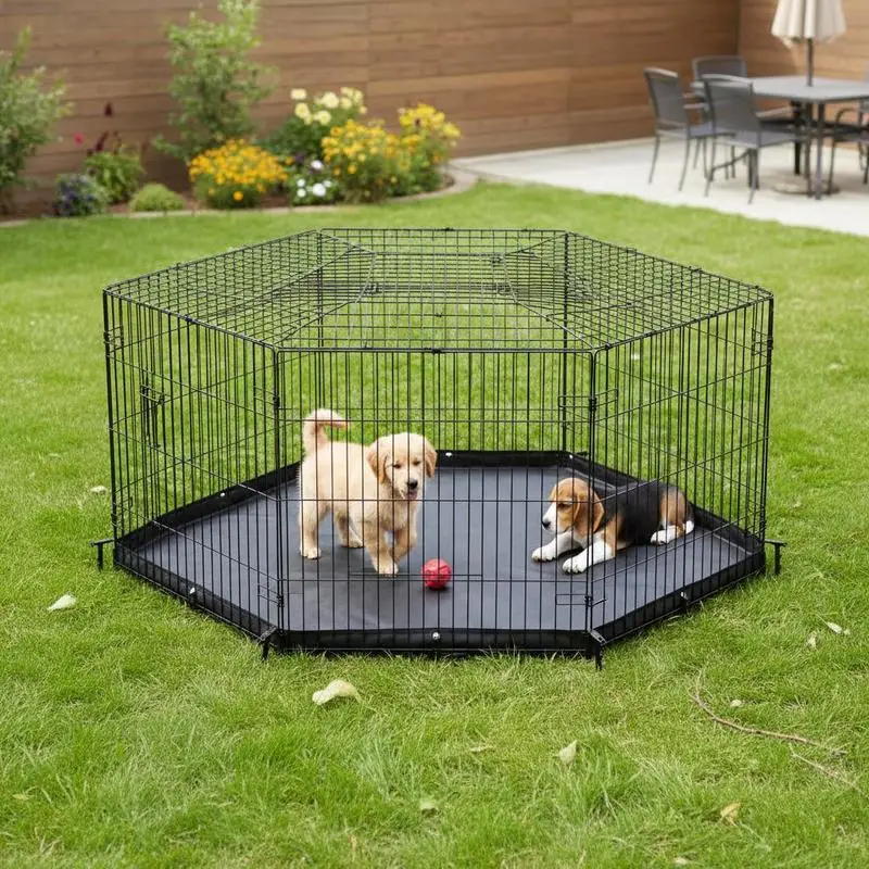 Dog Playpen, 8 Panels Foldable Metal Dog Exercise Pen with Bottom Pad, 24" H Pet Fence Puppy Crate Kennel with Ground Stakes, Indoor Outdoor Dog Pen for Small Medium Pets, for Camping, Yard
Dog Playpen, 8 Panels Foldable Metal Dog Exercise Pen with Bottom Pad, 24" H Pet Fence Puppy Crate Kennel with Ground Stakes, Indoor Outdoor Dog Pen for Small Medium Pets, for Camping, Yard