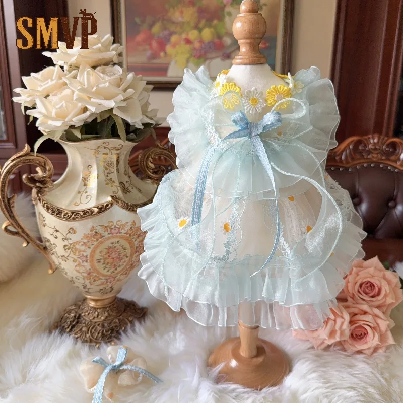 Light Blue Mesh Small Daisy Lace Pleated Edge Princess Lolita Dress Fresh and Forest Style Kitten Puppy Dress
Light Blue Mesh Small Daisy Lace Pleated Edge Princess Lolita Dress Fresh and Forest Style Kitten Puppy Dress