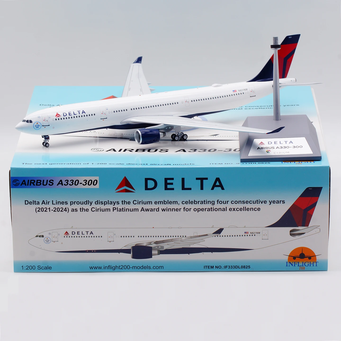 IF333DL0825 Alloy Collectible Plane Gift INFLIGHT 1:200 Delta Air Lines "SkyTeam" Airbus A330-300 Diecast Aircraft Model N821NW
IF333DL0825 Alloy Collectible Plane Gift INFLIGHT 1:200 Delta Air Lines "SkyTeam" Airbus A330-300 Diecast Aircraft Model N821NW