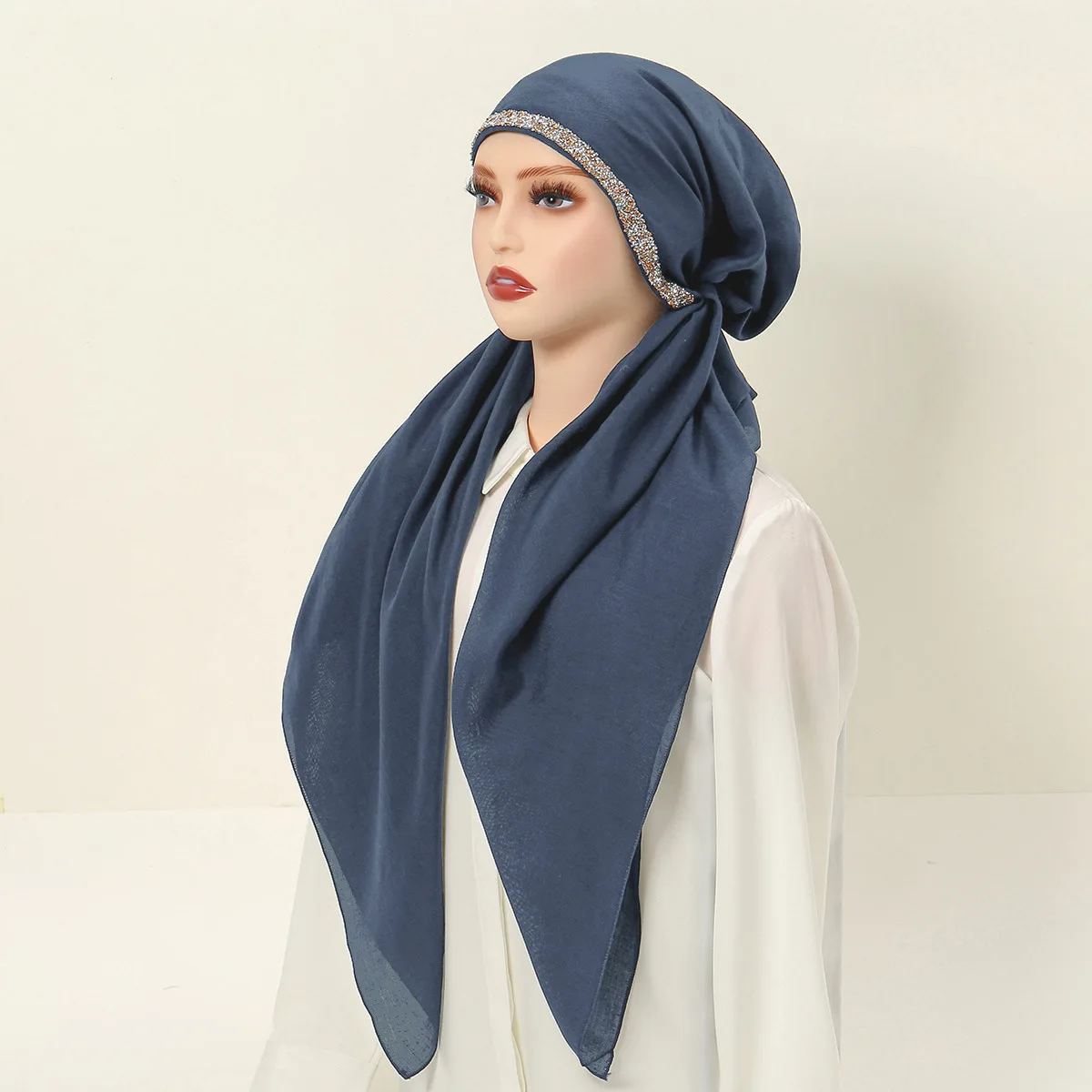 Women Muslim Long Tail Pre-Tied Hat Stretch Solid Headscarf Bonnet Diamonds Headwear Chemo Cap Hair Loss Bandanas Headband Wrap
Women Muslim Long Tail Pre-Tied Hat Stretch Solid Headscarf Bonnet Diamonds Headwear Chemo Cap Hair Loss Bandanas Headband Wrap
