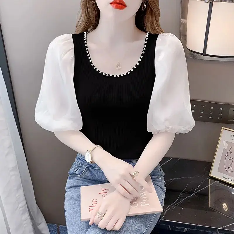 Women Clothes Summer Casual Fashion Simplicity Patchwork Short Sleeve T-Shirt Women's Trend All-match Elegant Temperament Tops
Women Clothes Summer Casual Fashion Simplicity Patchwork Short Sleeve T-Shirt Women's Trend All-match Elegant Temperament Tops