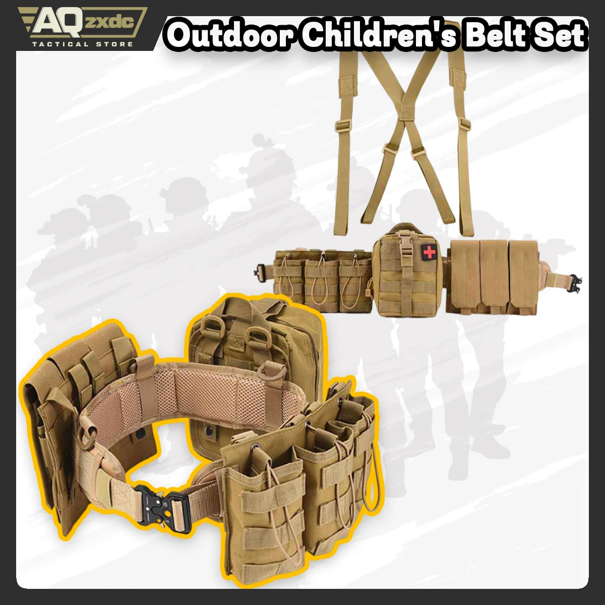 AQzxdc Tactical Assault Belt Set With Triple Magazine Bag & Triple Tool Bag & Multi-function Sundries Bag for Outdoor Training
AQzxdc Tactical Assault Belt Set With Triple Magazine Bag & Triple Tool Bag & Multi-function Sundries Bag for Outdoor Training