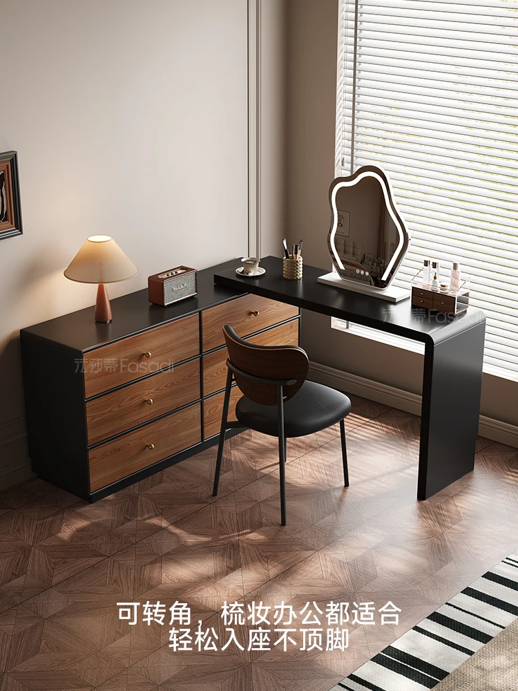 Retractable corner dresser chest integrated antique bedroom size apartment with mirror makeup table
Retractable corner dresser chest integrated antique bedroom size apartment with mirror makeup table
