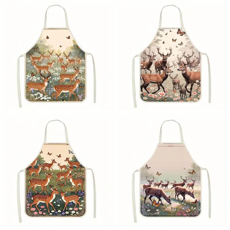 Льняной фартук с принтом оленей и бабочек, подходит для приготовления пищи на кухне, общения родителей и детей, рисования и других мероприятий.
Льняной фартук с принтом оленей и бабочек, подходит для приготовления пищи на кухне, общения родителей и детей, рисования и других мероприятий.