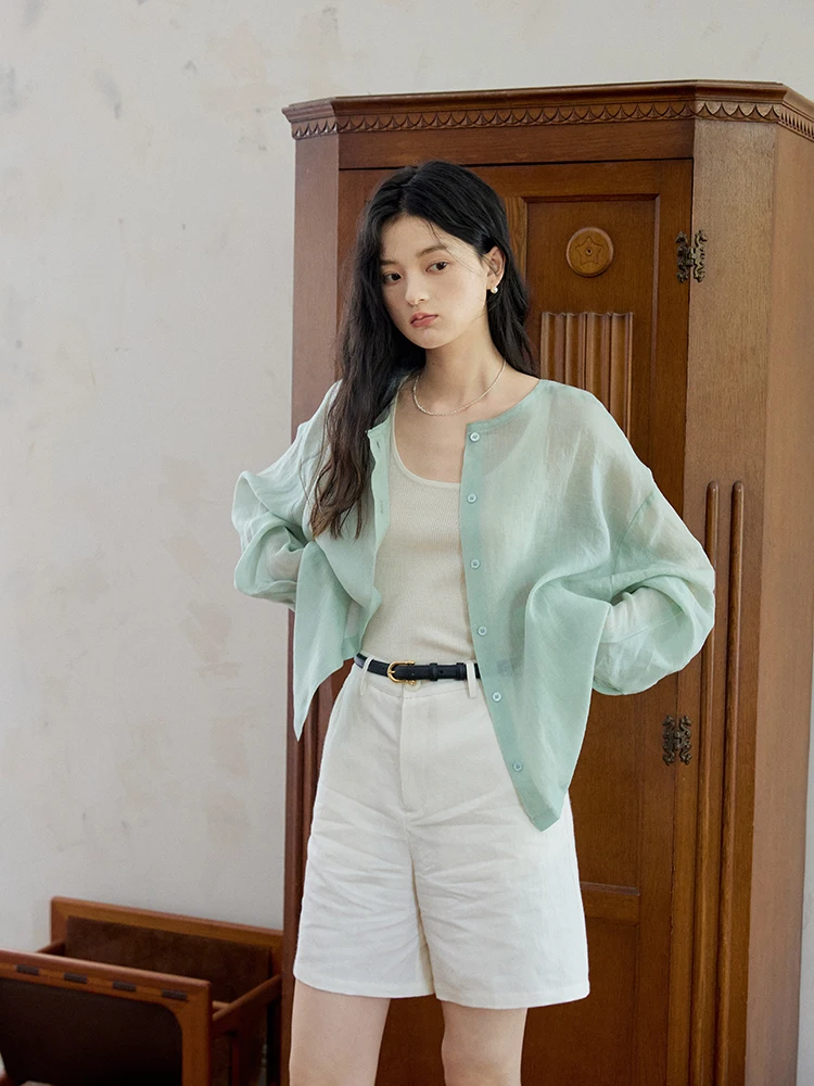 Nomumad Linen Long Sleeve Shirt Lightweight Loose Sun Protection Spring Summer Simple Two-Color round Neck Versatile Outerwear
Nomumad Linen Long Sleeve Shirt Lightweight Loose Sun Protection Spring Summer Simple Two-Color round Neck Versatile Outerwear