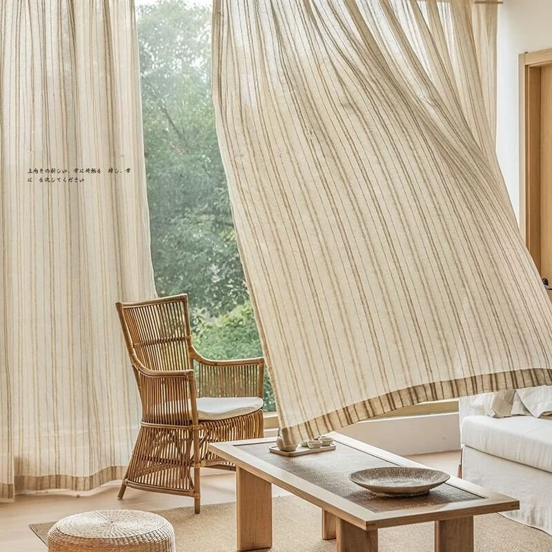 Japanese-style Screen Linen Rough Surface Curtain Living Room Sunshade Translucent Gauze Hotel Room Decorative Drapes Customized
Japanese-style Screen Linen Rough Surface Curtain Living Room Sunshade Translucent Gauze Hotel Room Decorative Drapes Customized