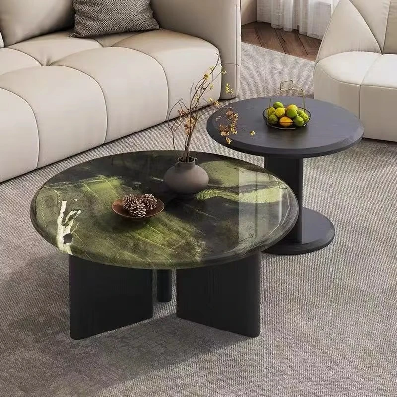 Modern luxury round nested coffee table set with marble top
Modern luxury round nested coffee table set with marble top