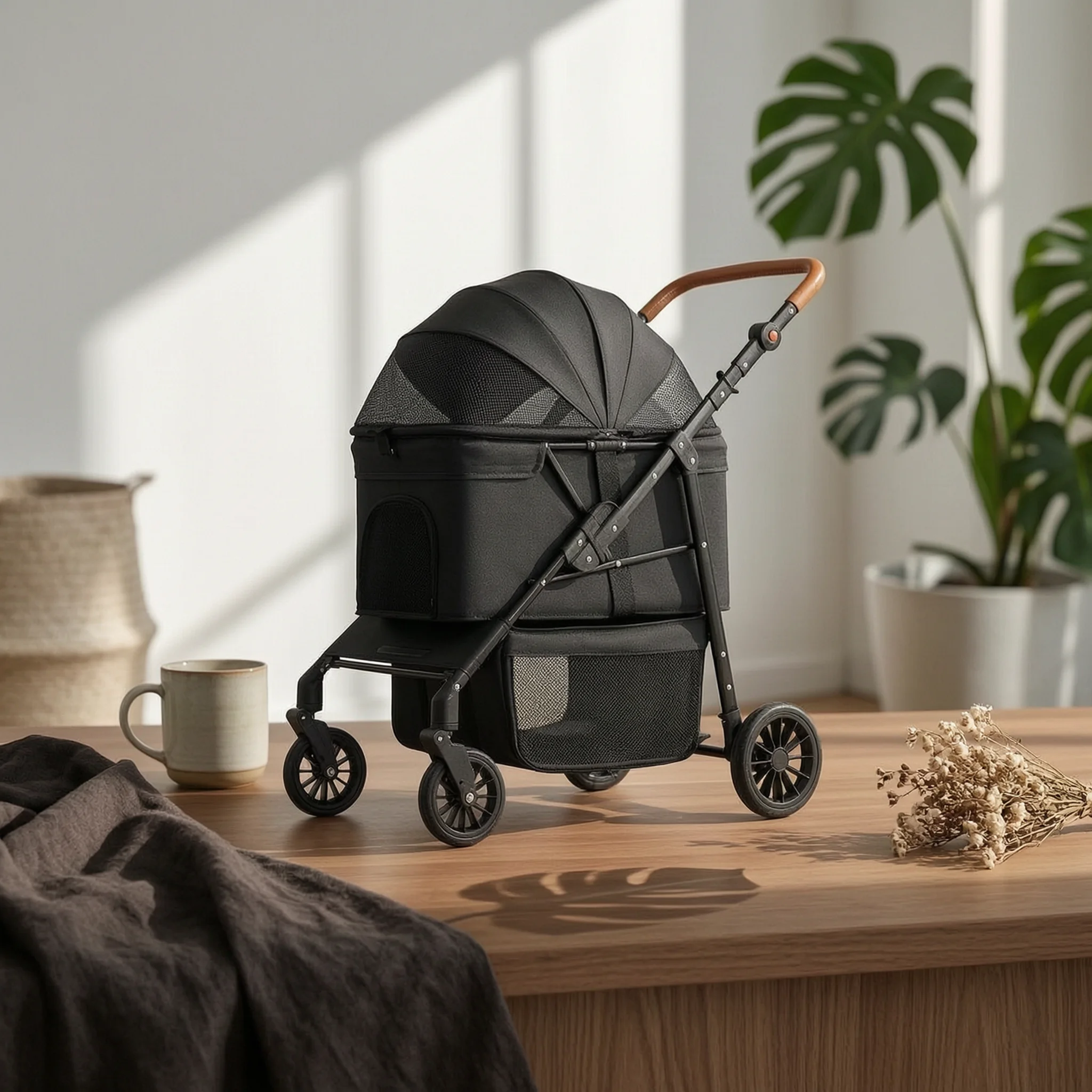 Foldable Pet Stroller Adjustable Handle Foldable Dog Stroller Large Dog Wagon Breathable Mesh Window Pet Gear for Shopping
Foldable Pet Stroller Adjustable Handle Foldable Dog Stroller Large Dog Wagon Breathable Mesh Window Pet Gear for Shopping