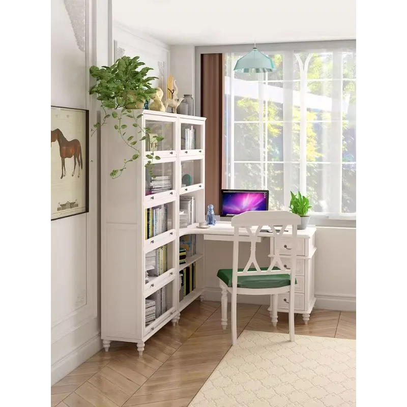 All solid wood American light luxury small apartment study corner corner bookshelf bookcase combination integrated student home
All solid wood American light luxury small apartment study corner corner bookshelf bookcase combination integrated student home