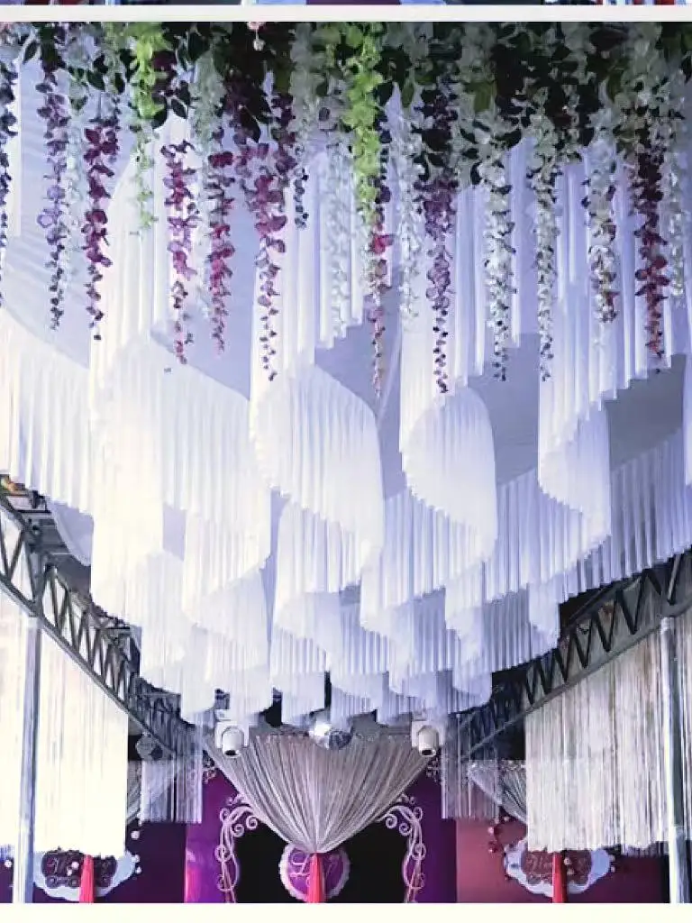 Wedding Ceiling Embellishment Sequin Tassel Floaty Gauzy Mesh Curtain for Hotel Ballroom Stage Party Event Romantic Top Decor
Wedding Ceiling Embellishment Sequin Tassel Floaty Gauzy Mesh Curtain for Hotel Ballroom Stage Party Event Romantic Top Decor