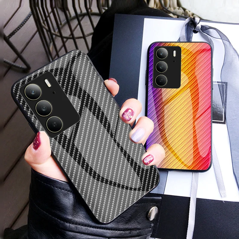 Realme C75 RMX3941 Case Carbon Fiber Grain Tempered Glass Hard Back Cover Silicone Bumper Phone Case for Realme C75 RealmeC75 4G
Realme C75 RMX3941 Case Carbon Fiber Grain Tempered Glass Hard Back Cover Silicone Bumper Phone Case for Realme C75 RealmeC75 4G