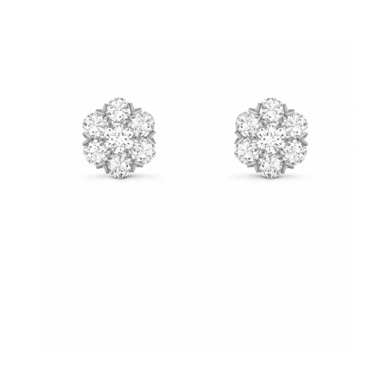 All 925 sterling silver set with classic all-in-one seven diamond flower stud earrings
All 925 sterling silver set with classic all-in-one seven diamond flower stud earrings