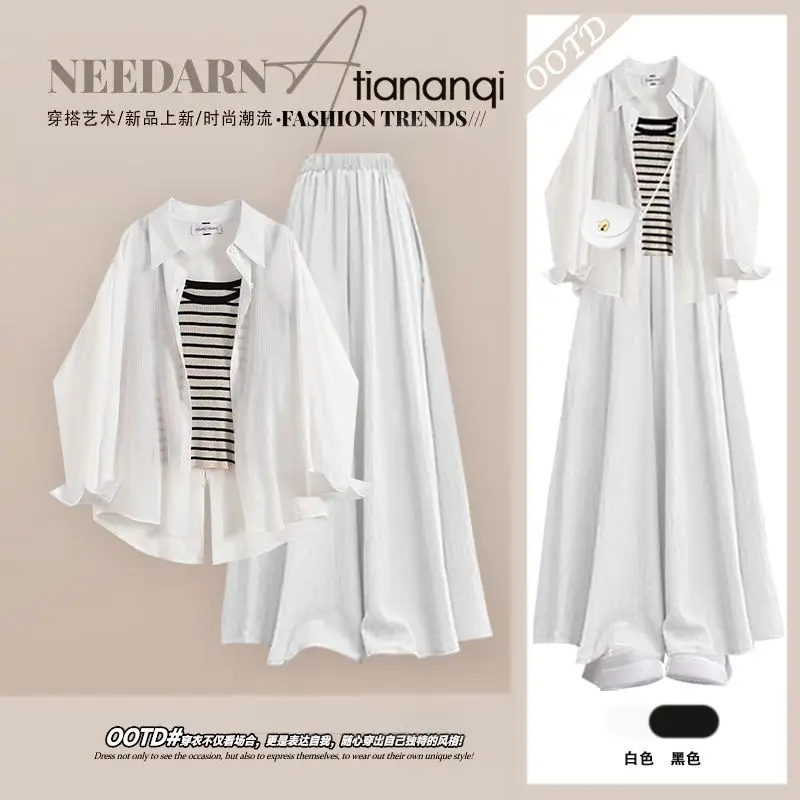 Chic V-neck Shirt Loose Pant Lady's Set Fashion Casual Button Shirts Wide Leg Pants Sets Women Spring Summer Daily Outfits
Chic V-neck Shirt Loose Pant Lady's Set Fashion Casual Button Shirts Wide Leg Pants Sets Women Spring Summer Daily Outfits