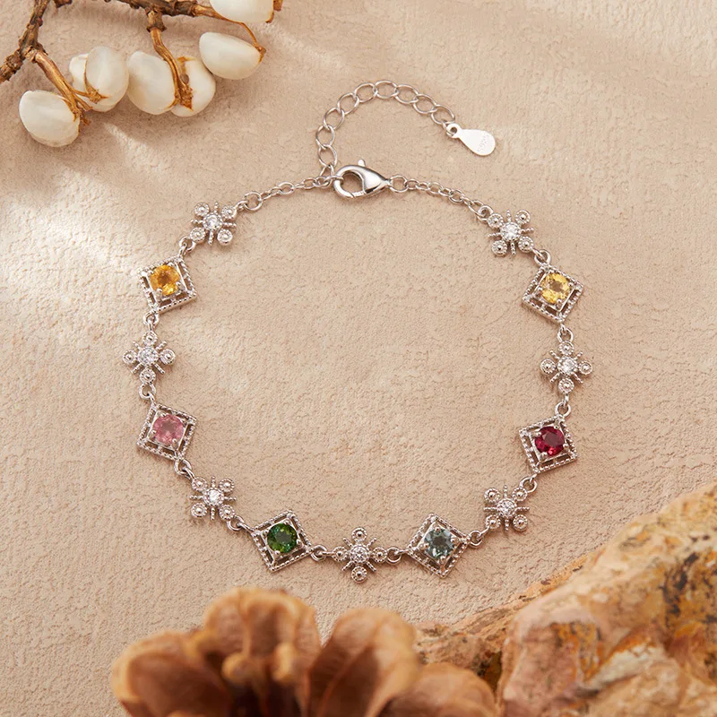 Natural Gemstone Tourmaline Bracelet for WomenS925Pure Silver Colorful Gemstone Jewelry Xiaohongshu Douyin Video Account Hot-Sel
Natural Gemstone Tourmaline Bracelet for WomenS925Pure Silver Colorful Gemstone Jewelry Xiaohongshu Douyin Video Account Hot-Sel