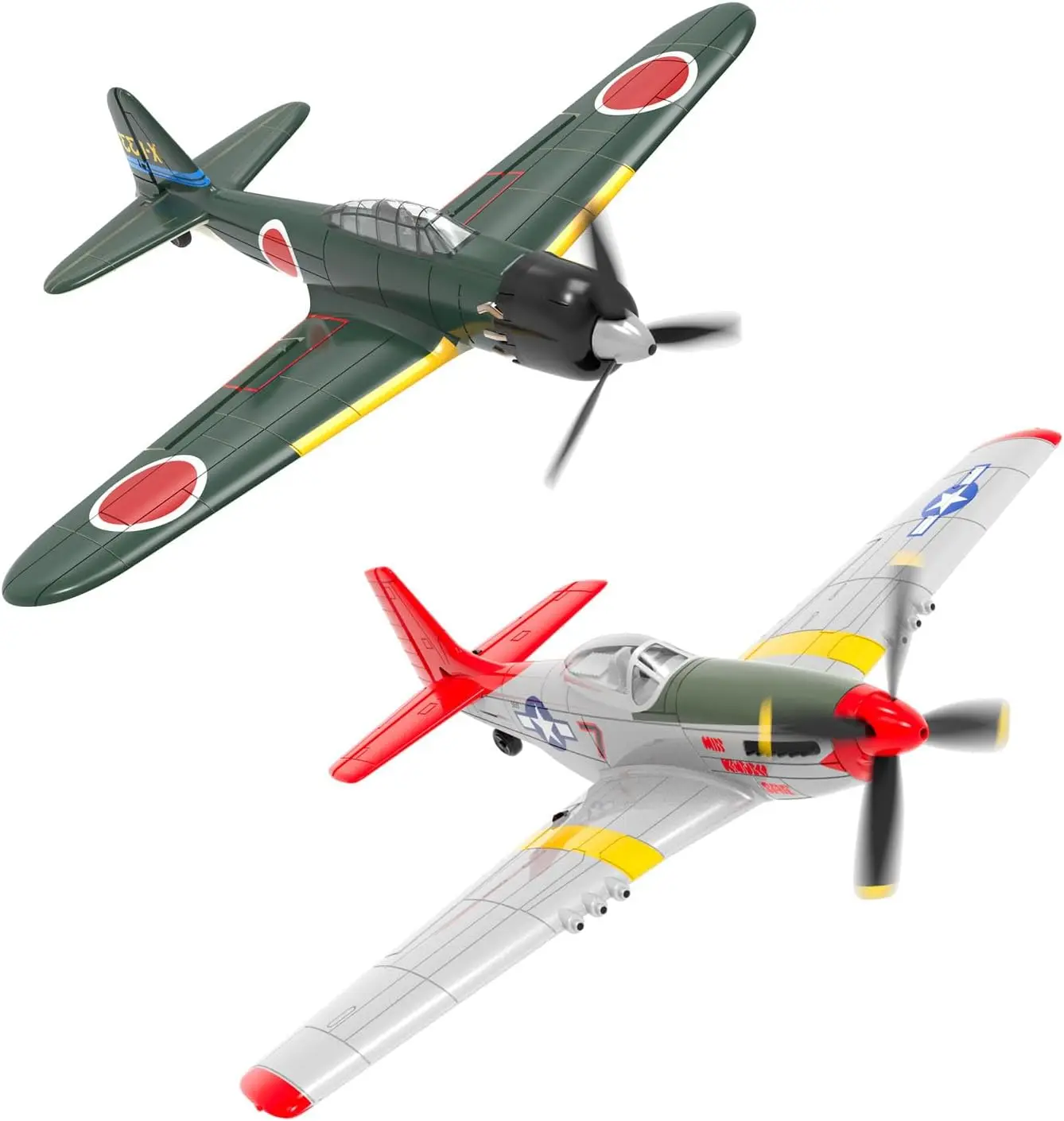 4-Channel RC Fighter Airplane with Aileron, 2.4GHz Remote Control Aircraft Featuring P51D Mustang & Zero Designs, Aerobatic and 3 Flight Modes for Adults
4-Channel RC Fighter Airplane with Aileron, 2.4GHz Remote Control Aircraft Featuring P51D Mustang & Zero Designs, Aerobatic and 3 Flight Modes for Adults