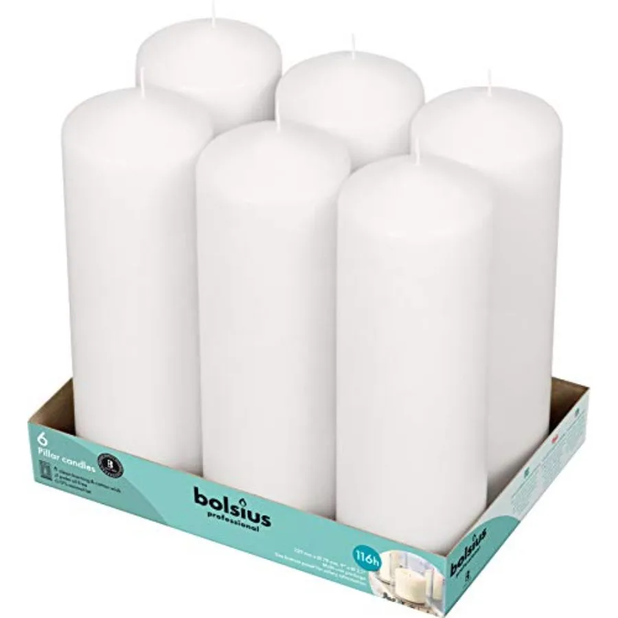 6 White Pillar Candles Bulk - Candle Set - 116+ Hours Clean Burning - No Palm Oil - 0% Animal Fat - Premium European Quality -
6 White Pillar Candles Bulk - Candle Set - 116+ Hours Clean Burning - No Palm Oil - 0% Animal Fat - Premium European Quality -