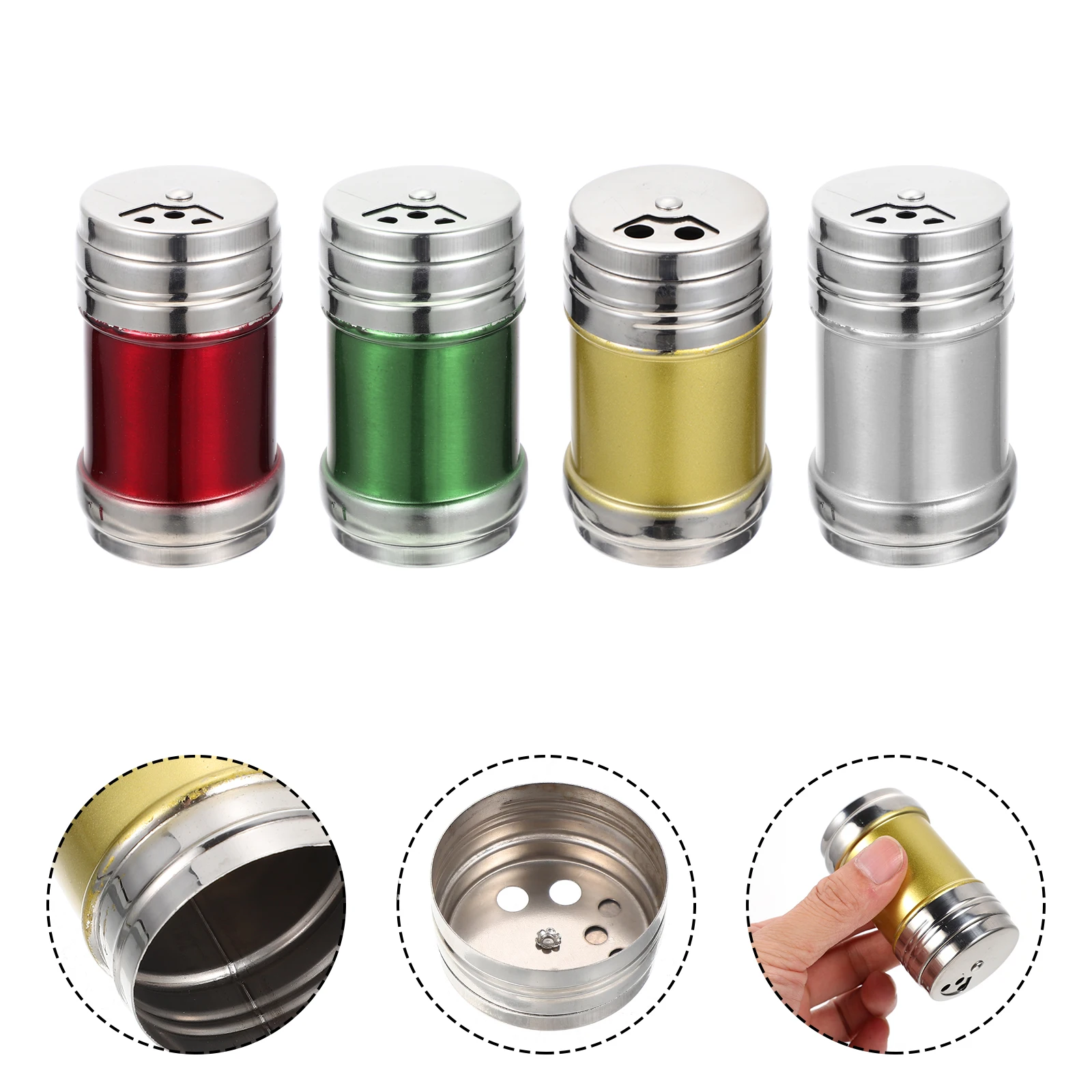 4Pcs Stainless Steel Condiment Jars Multi-Function Kitchen Supplies Exquisite Craftsmanship Rotatable Design Salt Shaker
4Pcs Stainless Steel Condiment Jars Multi-Function Kitchen Supplies Exquisite Craftsmanship Rotatable Design Salt Shaker