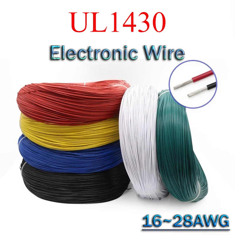 UL1430 Электронный провод 28/24/22/20/18/16AWG Изолированные электронные провода «сделай сам» Кабель из луженой меди Шнур питания светодиодной лампы
UL1430 Электронный провод 28/24/22/20/18/16AWG Изолированные электронные провода «сделай сам» Кабель из луженой меди Шнур питания светодиодной лампы