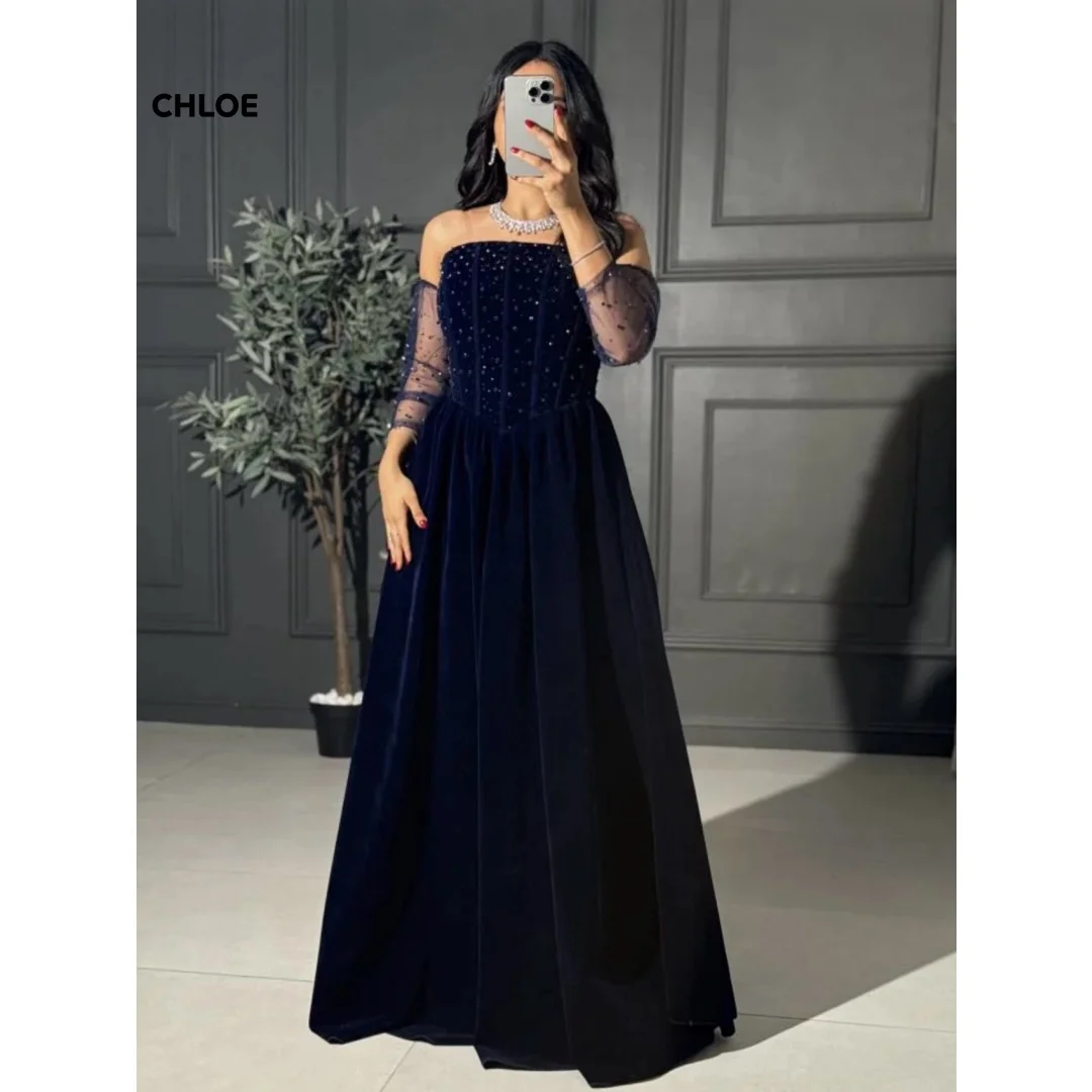 A-line Evening Dresses Woman Elegant Long Dresses for Special Occasions Off Shoulder Customized Dark Blue Shiny Gala Dress Prom
A-line Evening Dresses Woman Elegant Long Dresses for Special Occasions Off Shoulder Customized Dark Blue Shiny Gala Dress Prom