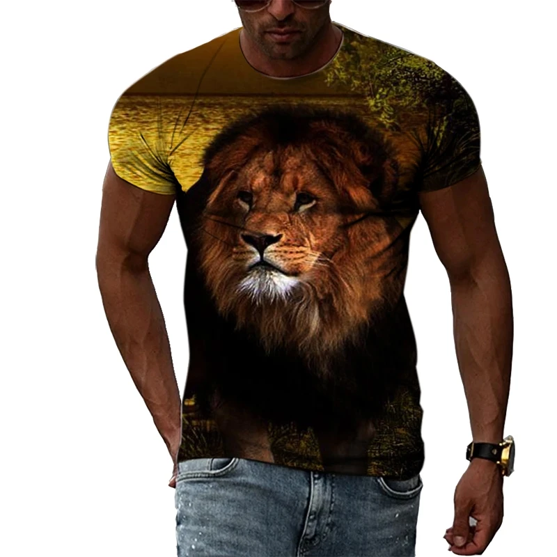 New Summer Fashion Lion Pattern Men T-shirts Casual Print Tees Hip Hop Personality Round Neck Short Sleeve Tops
New Summer Fashion Lion Pattern Men T-shirts Casual Print Tees Hip Hop Personality Round Neck Short Sleeve Tops
