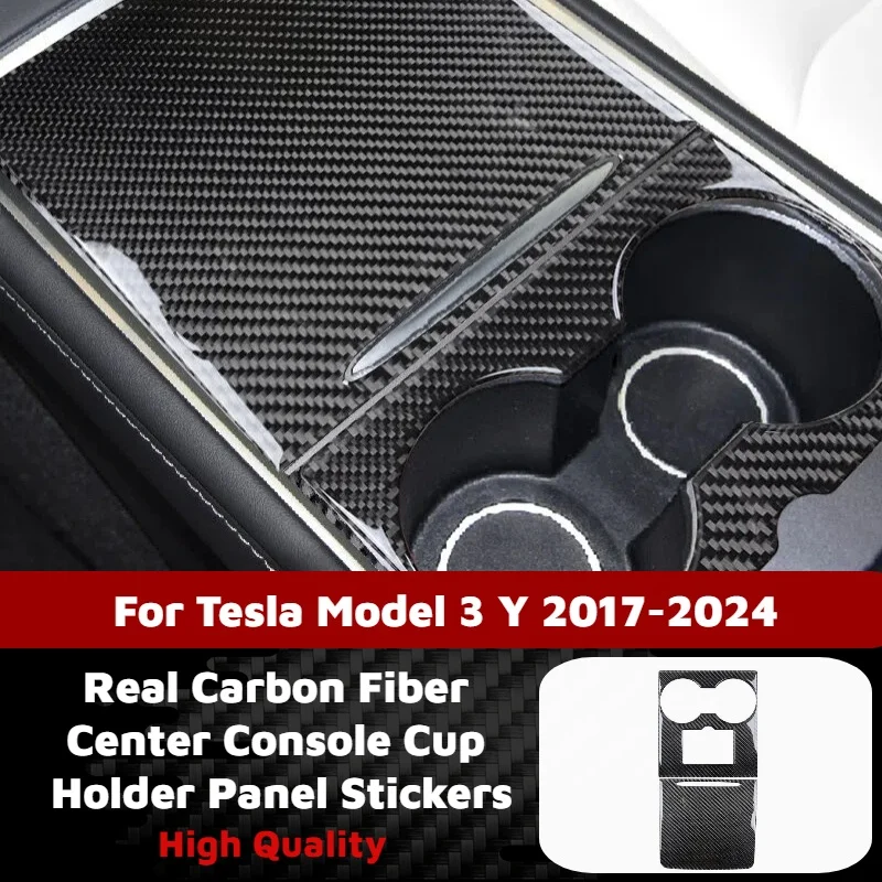 Real Carbon Fiber Center Console Water Cup Holder Panel Trim Stickers for Tesla Model 3 Y 2017-2024 Interior Decor Accessories
Real Carbon Fiber Center Console Water Cup Holder Panel Trim Stickers for Tesla Model 3 Y 2017-2024 Interior Decor Accessories