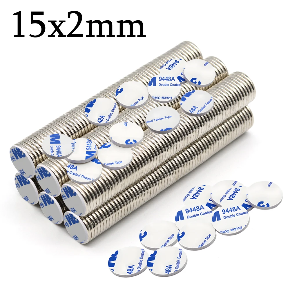 Neodymium Magnet Strong Suction Anti Rust Magnetic Alloy Round Disc 15x2mm Adhesive Backed For DIY Craft Home Storage
Neodymium Magnet Strong Suction Anti Rust Magnetic Alloy Round Disc 15x2mm Adhesive Backed For DIY Craft Home Storage