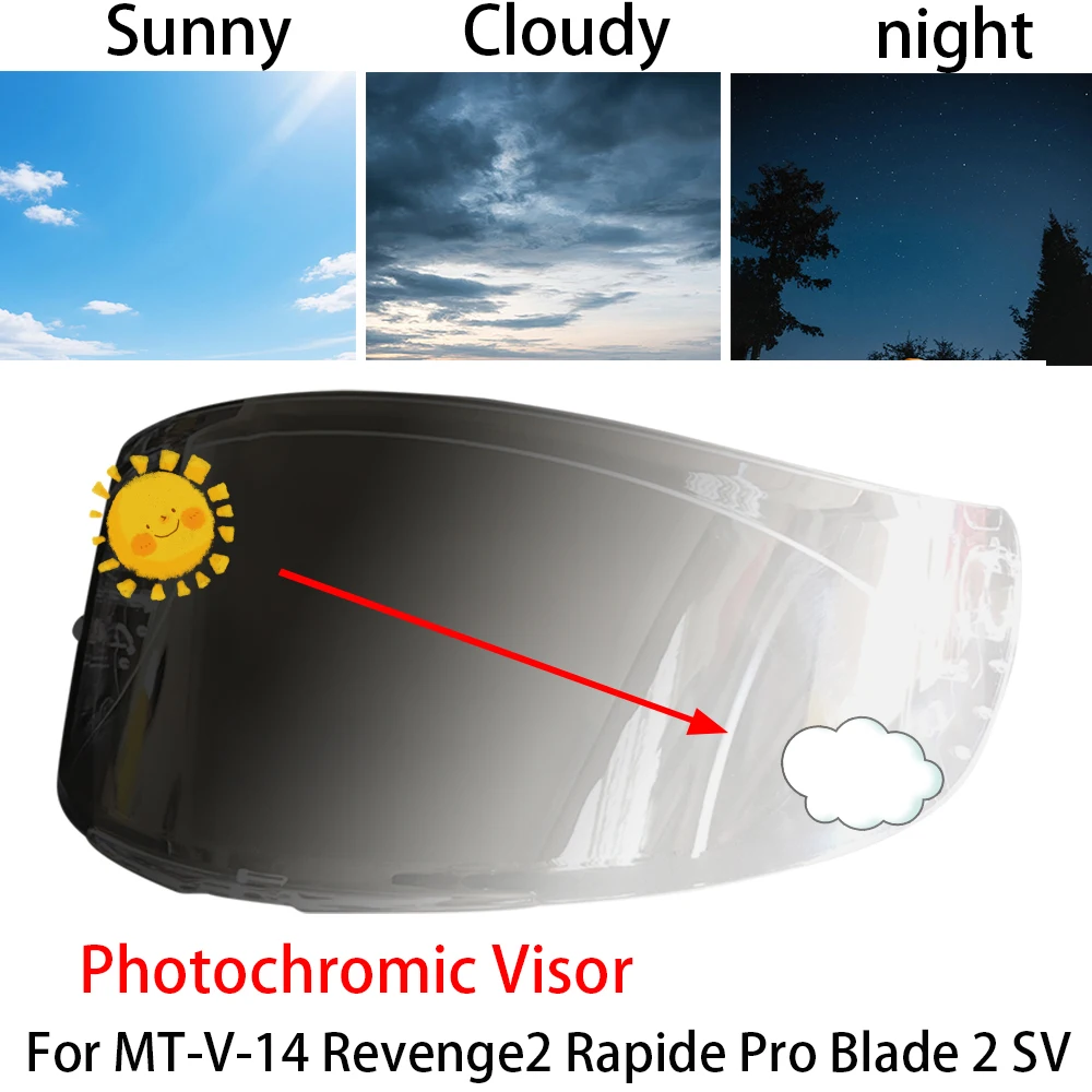 Photochromic Visor For MT-V-14 Revenge2 Rapide Pro Blade 2 SV Motorcycle Helmet Glasses Screen Shield Windshield Accessories
Photochromic Visor For MT-V-14 Revenge2 Rapide Pro Blade 2 SV Motorcycle Helmet Glasses Screen Shield Windshield Accessories