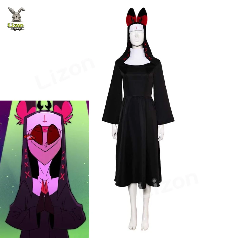 Nun Alastor Cosplay Nun Costume Hazzbin Fantasia Hotel Cosplay Hat Dress Disguise For Female Women Adult Halloween Carnival Suit
Nun Alastor Cosplay Nun Costume Hazzbin Fantasia Hotel Cosplay Hat Dress Disguise For Female Women Adult Halloween Carnival Suit