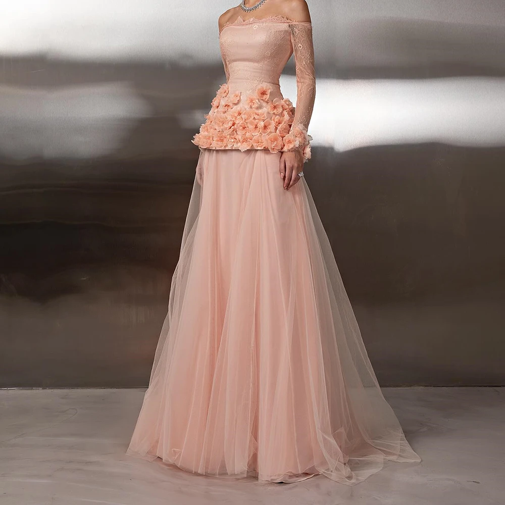 Customized Mermaid Evening Dresses Floor-length Off The Shoulder Full Sleeve Prom Gown Fashion Lace Flowers Draped Party Gown
Customized Mermaid Evening Dresses Floor-length Off The Shoulder Full Sleeve Prom Gown Fashion Lace Flowers Draped Party Gown