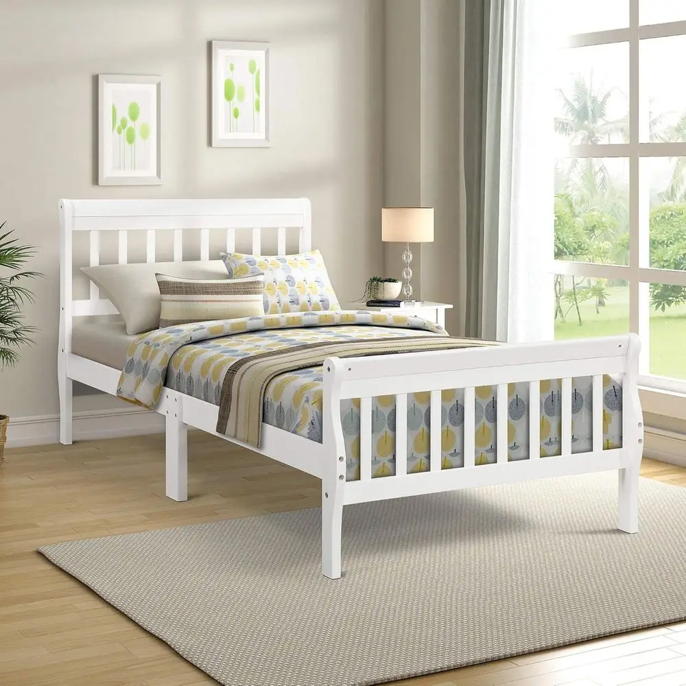 Twin Platform Bed with Slat Support, Suitable for Girls and Boys, No Box Spring Required, White
Twin Platform Bed with Slat Support, Suitable for Girls and Boys, No Box Spring Required, White
