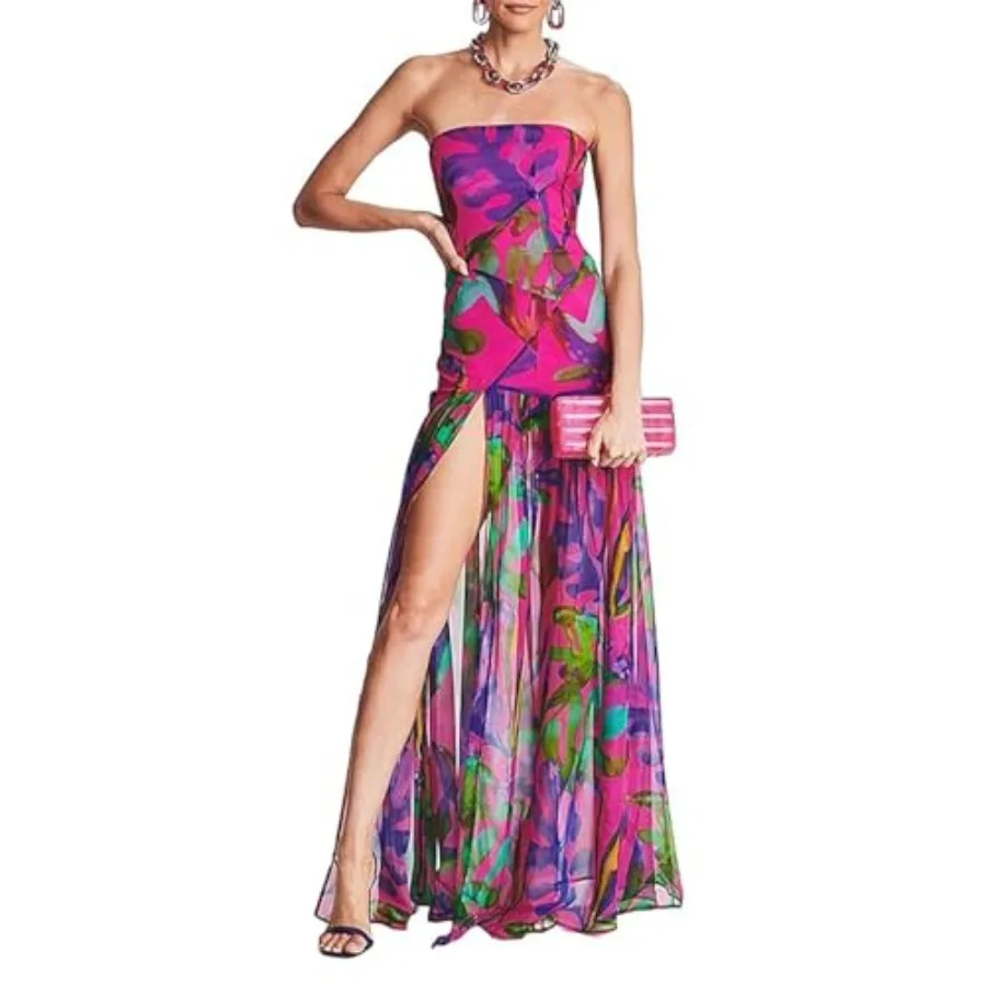 Willow Dance Women Tube Top Dress Printed Mesh Patchwork Maxi Dress Strapless Sexy High Slit Long Dresses Party Clubwear
Willow Dance Women Tube Top Dress Printed Mesh Patchwork Maxi Dress Strapless Sexy High Slit Long Dresses Party Clubwear