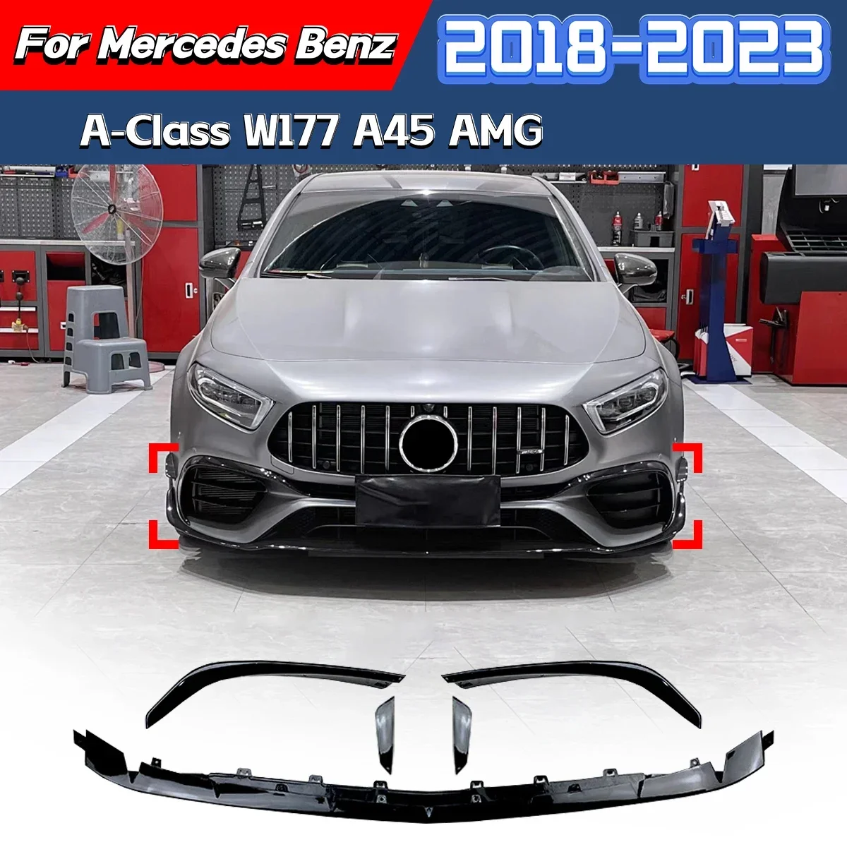 Для Mercedes-Benz A-Class 2018 2019 2020 2021 2022 2023 W177 A45 AMG спойлер на передний бампер объемный воздушный нож аэродинамический комплект
Для Mercedes-Benz A-Class 2018 2019 2020 2021 2022 2023 W177 A45 AMG спойлер на передний бампер объемный воздушный нож аэродинамический комплект