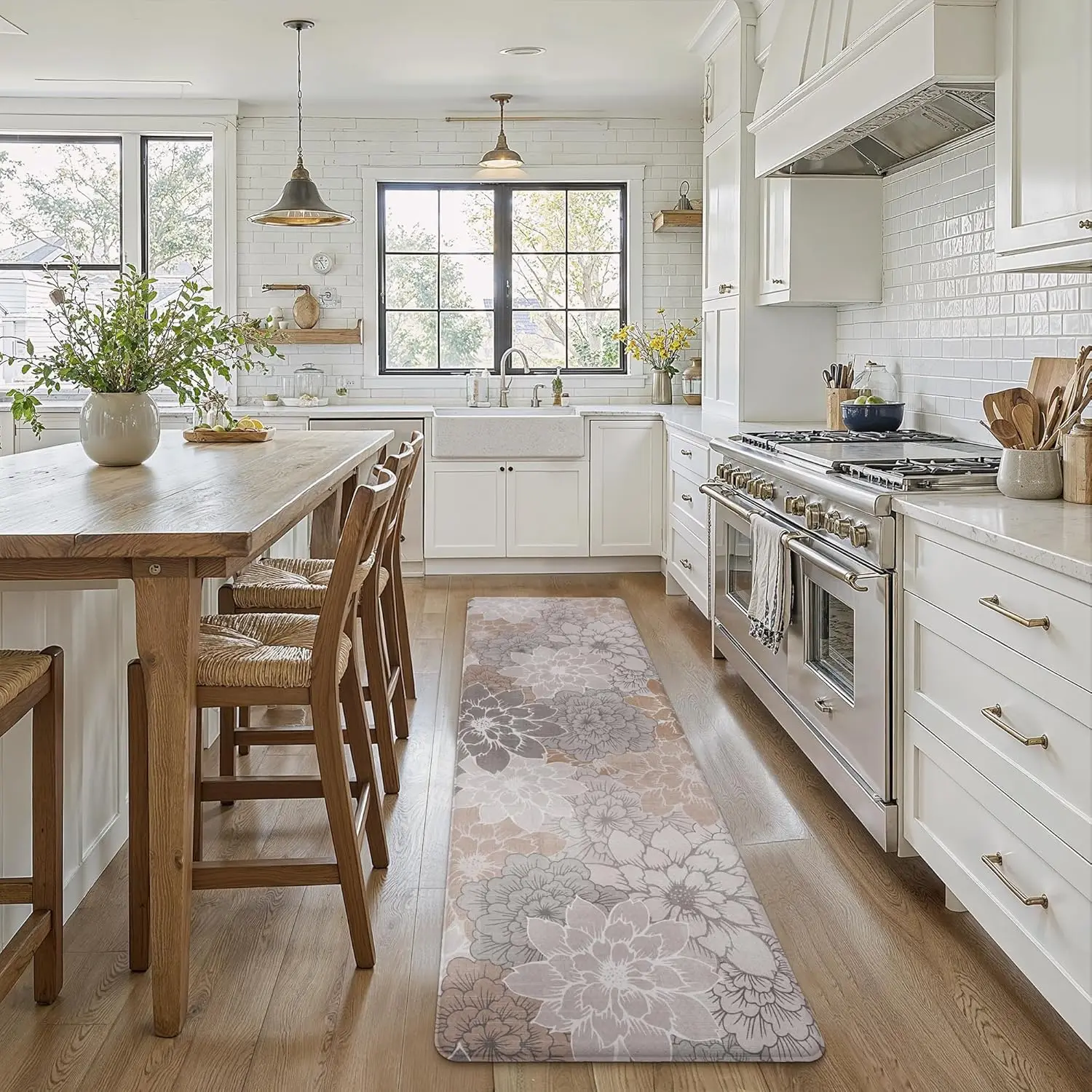 Non Slip Kitchen Mats, Waterproof Cushioned Anti Fatigue Rug, Floral Runner for Floor, 23.6"x71", Taupe Grey
Non Slip Kitchen Mats, Waterproof Cushioned Anti Fatigue Rug, Floral Runner for Floor, 23.6"x71", Taupe Grey