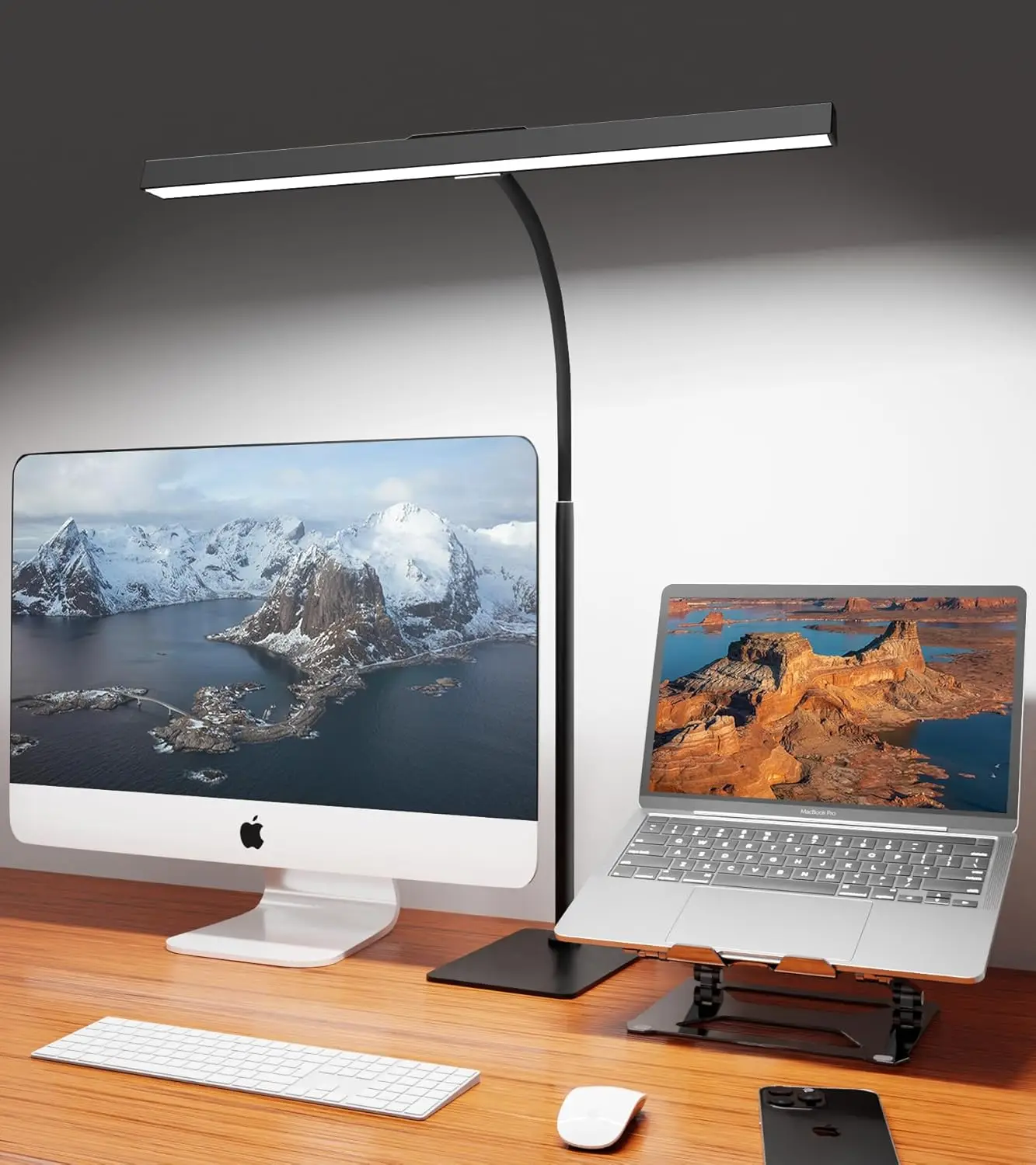 Eye-Caring Desk Lamp with Flexible Gooseneck, 12W USB Touch Control 5 Dimmable Brightness & Color, Tall Lamp for Home Office Work
Eye-Caring Desk Lamp with Flexible Gooseneck, 12W USB Touch Control 5 Dimmable Brightness & Color, Tall Lamp for Home Office Work