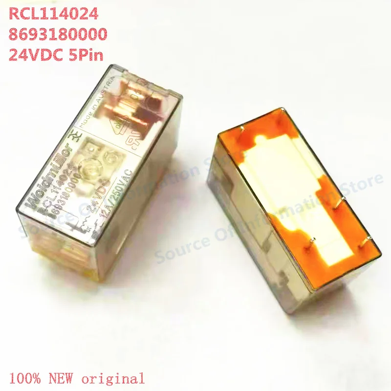 5Pcs Weidmüller RCL114024 Relay 8693180000 24VDC 5-Pin 12A Durable Electronic Component for Professional Use
5Pcs Weidmüller RCL114024 Relay 8693180000 24VDC 5-Pin 12A Durable Electronic Component for Professional Use