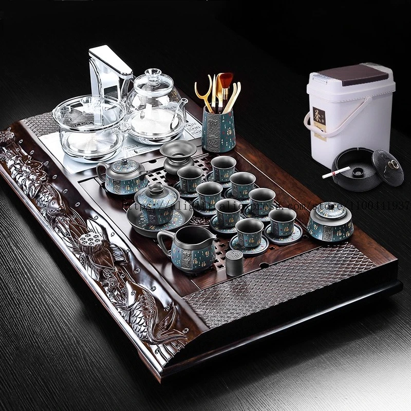 Premium Black Sandalwood Tea Tray Set Combination for Home Use Integrated Table Meeting Kungfu Tea Set Cup Full Set Tray
Premium Black Sandalwood Tea Tray Set Combination for Home Use Integrated Table Meeting Kungfu Tea Set Cup Full Set Tray