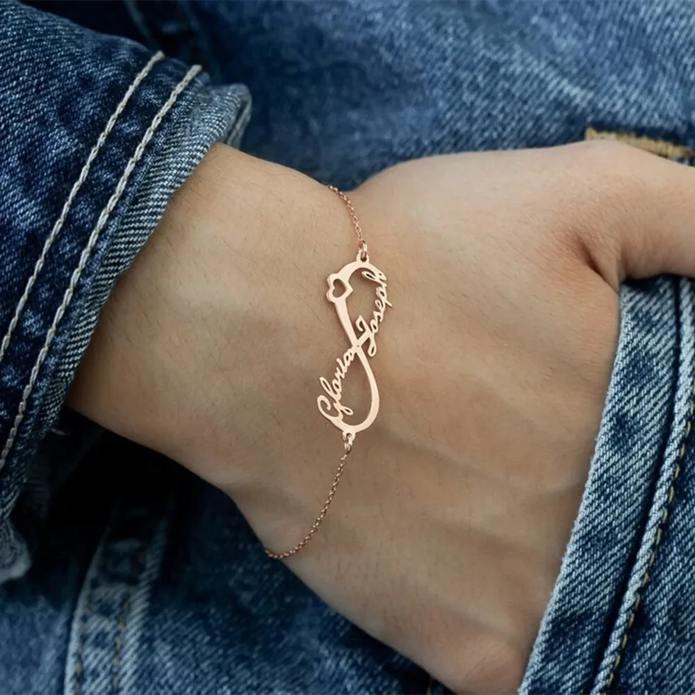 Custom Name Bracelets With Chain Personalised Stainless Steel Infinite Heart Bracelets Kids Friendship Customized Gift
Custom Name Bracelets With Chain Personalised Stainless Steel Infinite Heart Bracelets Kids Friendship Customized Gift