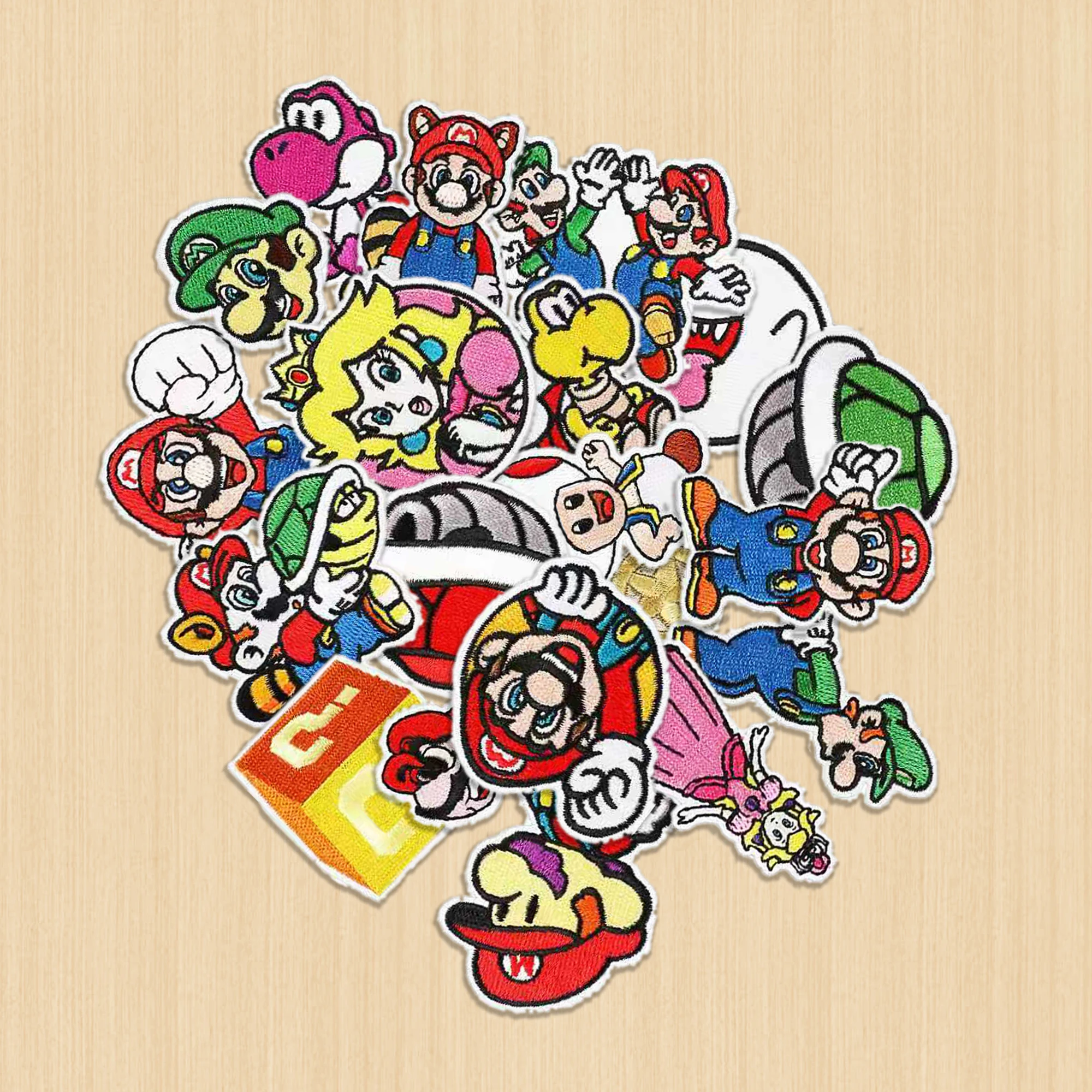 20Pcs Anime Mario Mushroom Ghost Kids for DIY Clothes Coat Iron on Embroidery patches Fabric Stickers Repair Hole applique
20Pcs Anime Mario Mushroom Ghost Kids for DIY Clothes Coat Iron on Embroidery patches Fabric Stickers Repair Hole applique