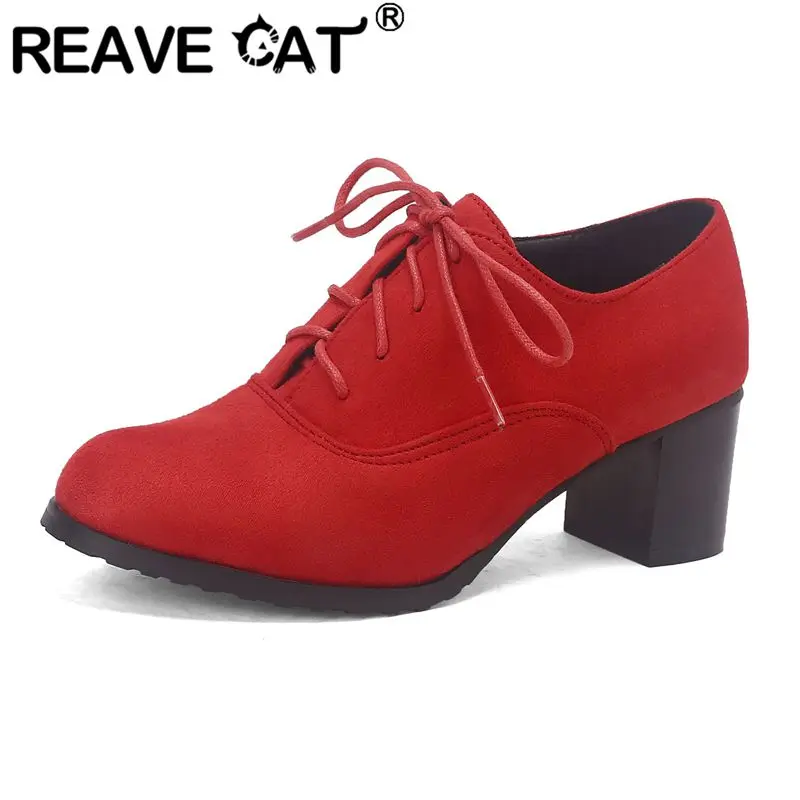 REAVE CAT 2025 Design Классические женские туфли-лодочки из замши на массивном каблуке 5,5 см на шнуровке Большой размер 43 44 45 Повседневная обувь для отдыха Весна
REAVE CAT 2025 Design Классические женские туфли-лодочки из замши на массивном каблуке 5,5 см на шнуровке Большой размер 43 44 45 Повседневная обувь для отдыха Весна