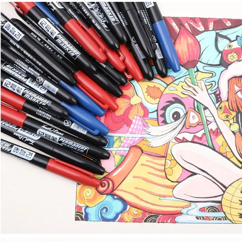 50Pcs/Set Permanent Marker Pen Fine Point Waterproof Thin Nib Crude Nib Black Blue Red 1.5mm Use For Glass, Leather, Wood,steel
50Pcs/Set Permanent Marker Pen Fine Point Waterproof Thin Nib Crude Nib Black Blue Red 1.5mm Use For Glass, Leather, Wood,steel