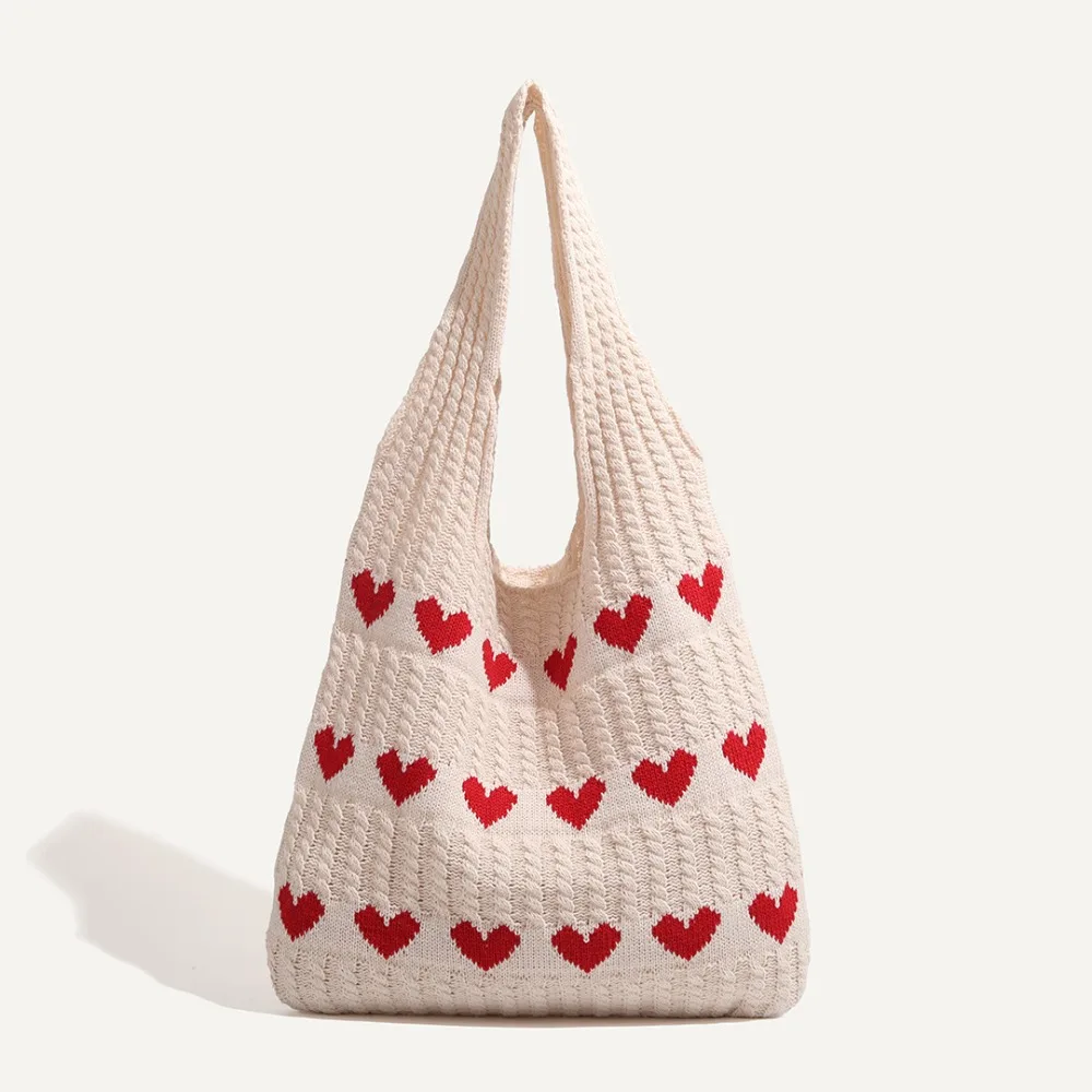 Casual Love Hollowed Out Knitted Bag Bohemian Storage Bag Weave Bag Handbag Large Capacity Heart Pattern Shoulder Bag Travel
Casual Love Hollowed Out Knitted Bag Bohemian Storage Bag Weave Bag Handbag Large Capacity Heart Pattern Shoulder Bag Travel