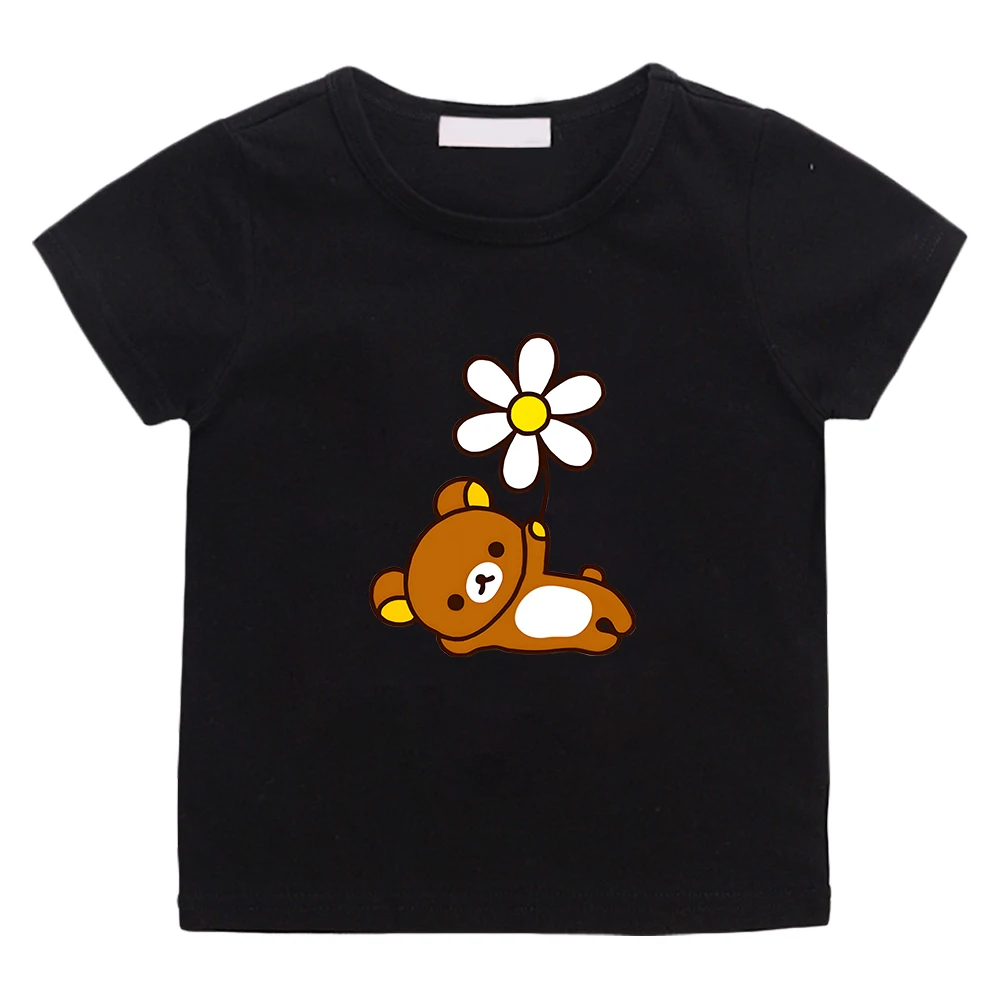 Rilakkuma Bear Kawaii T-shirt 100% Cotton Short Sleeve Summer Tees Cartoon Graphic Printing Tee-shirt Boys and Girls Children
Rilakkuma Bear Kawaii T-shirt 100% Cotton Short Sleeve Summer Tees Cartoon Graphic Printing Tee-shirt Boys and Girls Children