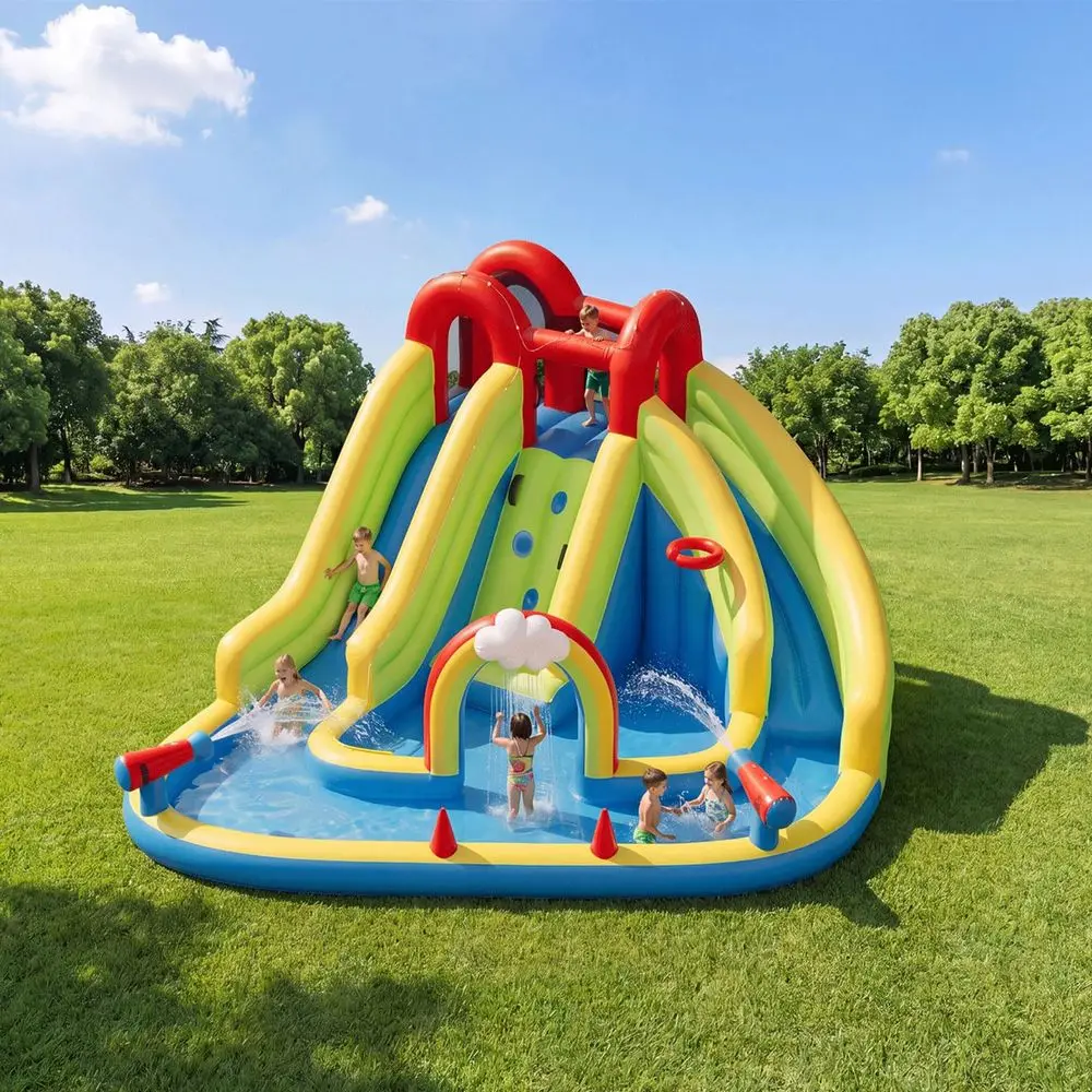 Water Slide for Kids Backyard with 450W Blower, Jumping Castle with Water Slide, Water Park Bounce House for Indoor and Outdoor
Water Slide for Kids Backyard with 450W Blower, Jumping Castle with Water Slide, Water Park Bounce House for Indoor and Outdoor