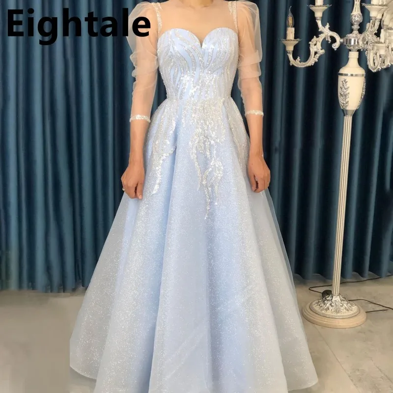 Eightale 2025 Light Blue A Line Shinning Prom Dress Sequined Evening Dress Women Formal Party Gown Robes De Soirée
Eightale 2025 Light Blue A Line Shinning Prom Dress Sequined Evening Dress Women Formal Party Gown Robes De Soirée