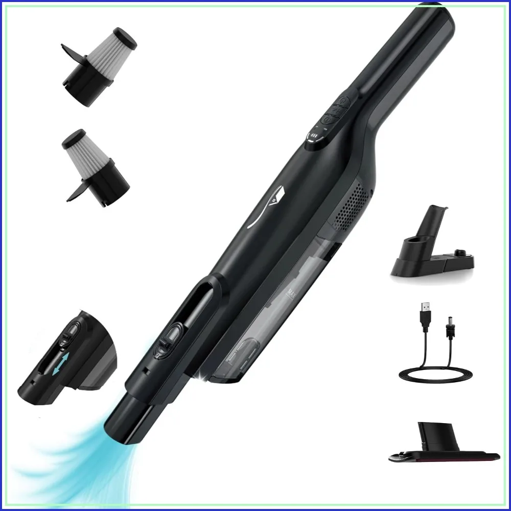 Cordless Handheld Vacuum, Lightweight Portable Hand Vac with LED Light, Rechargeable, Powerful Suction for Home, Car, Office
Cordless Handheld Vacuum, Lightweight Portable Hand Vac with LED Light, Rechargeable, Powerful Suction for Home, Car, Office