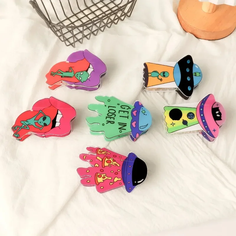 Funny Cartoon Alien Spaceship Hair Claw Acrylic Crab Hair Clip Shark Clip for Woman Girls Personality Hairpin Hair Accessory
Funny Cartoon Alien Spaceship Hair Claw Acrylic Crab Hair Clip Shark Clip for Woman Girls Personality Hairpin Hair Accessory