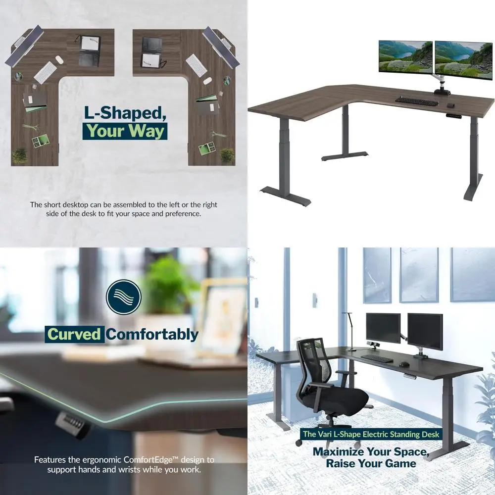 80x60 L-Shape Electric Desk - Adjustable Height Sit-Stand Desk for Home Office with Reversible Design and Wooden Top/Legs (Ships
80x60 L-Shape Electric Desk - Adjustable Height Sit-Stand Desk for Home Office with Reversible Design and Wooden Top/Legs (Ships