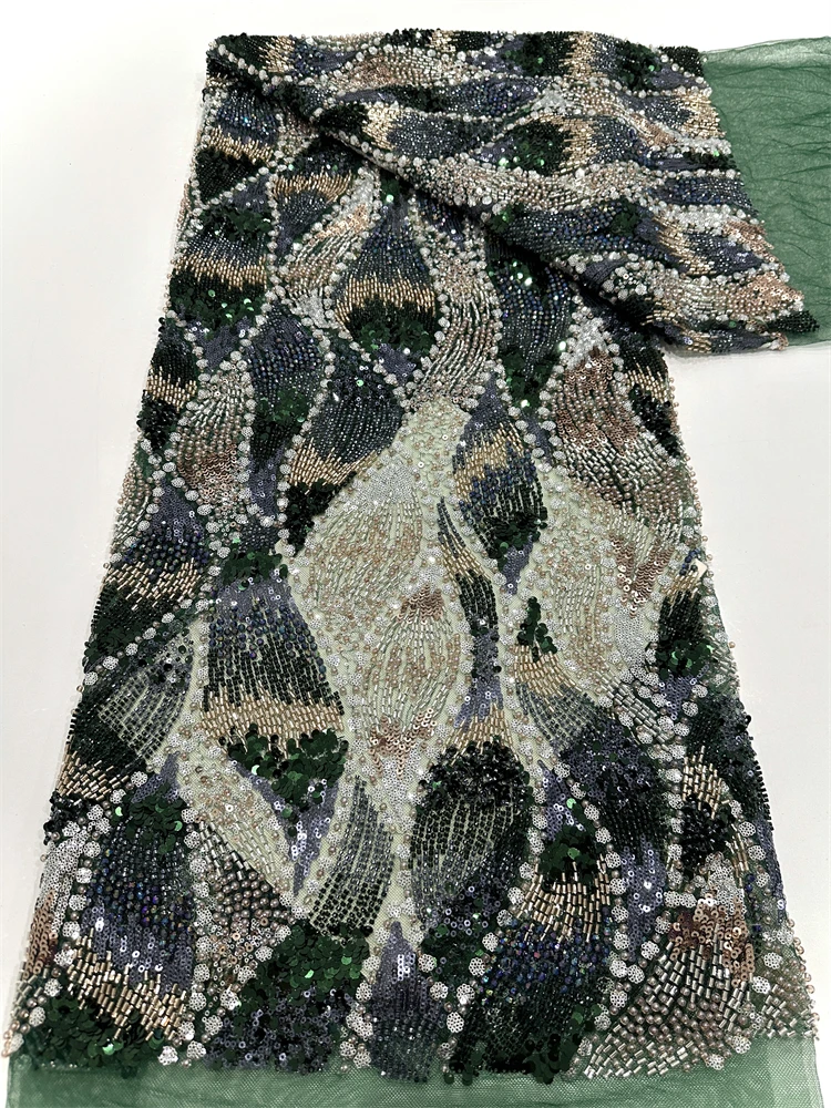 2025 African Nigeria High Quality Sequins Tulle Lace Fabric Wedding Party Dress Heavy Beads Embroidery mesh 5Yards
2025 African Nigeria High Quality Sequins Tulle Lace Fabric Wedding Party Dress Heavy Beads Embroidery mesh 5Yards