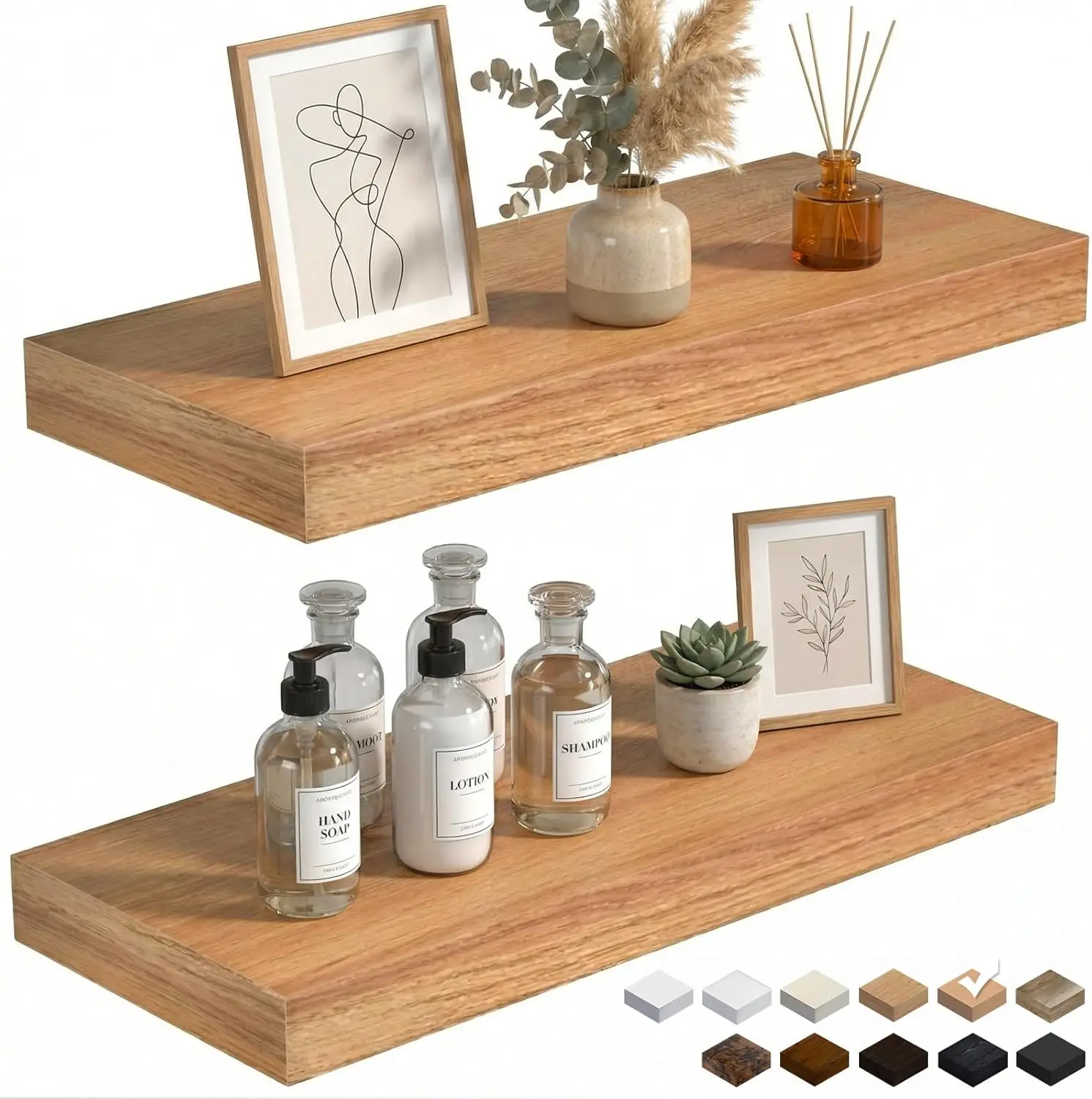 24in Floating Shelves for Wall, Wall Mounted Shelves for Decor Storage Set of 2, Floating Shelf for Bedroom, Bathroom,
24in Floating Shelves for Wall, Wall Mounted Shelves for Decor Storage Set of 2, Floating Shelf for Bedroom, Bathroom,